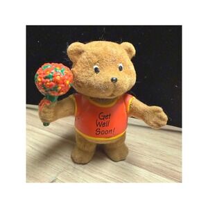 1988 Heartline Hallmark Honey Bunch Message Bear Get Well Soon Super Rare